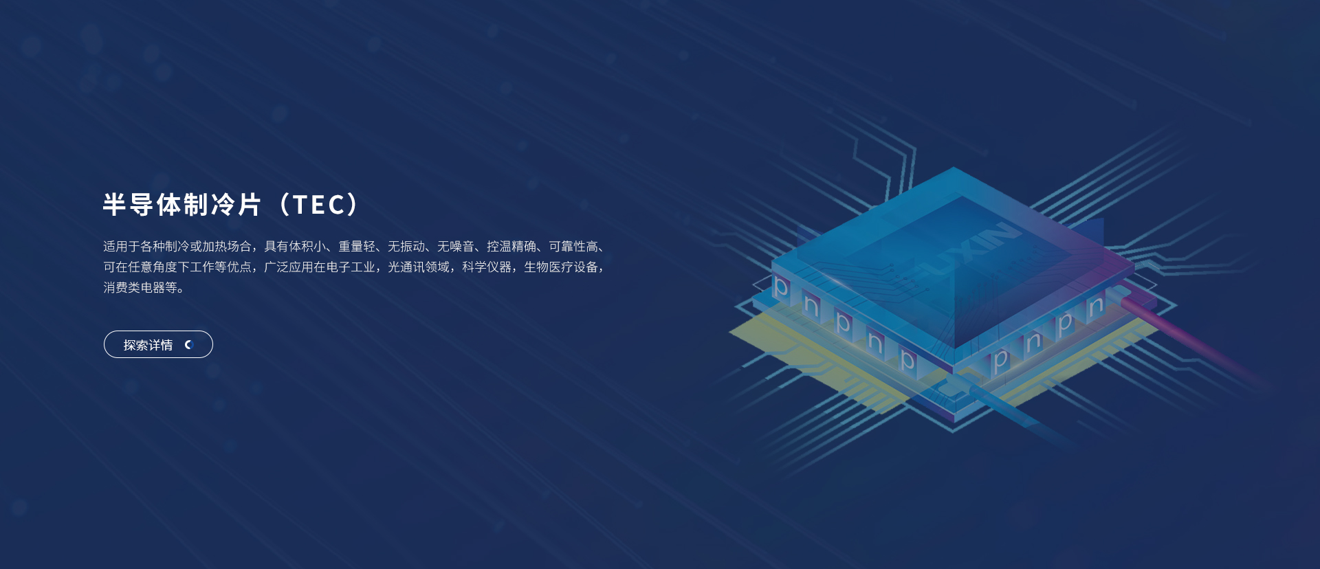 富信科技主營微型半導體制冷器件、電子半導體制冷片、半導體制冷原器件、基因擴增儀升溫降溫模塊